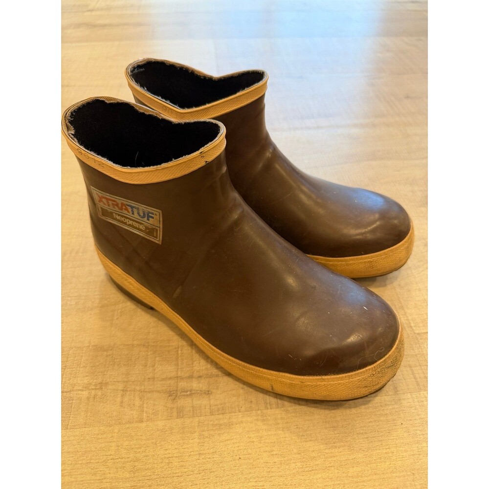 XTRATUF Ankle Deck Boots 6” Brown Chocolate Tan Neoprene Waterproof Men’s 7